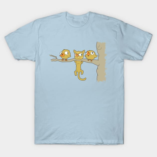 Sneaky Cat T-Shirt by HaddyTheCreator